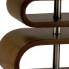 Walnut Wood Finish Stacked Bentwood Ovals with Natural Fabric Oval Shade Table Lamp - Image 2