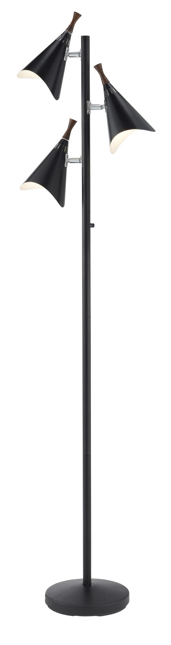Three Light Floor Lamp in Matte Black Metal - Image 4