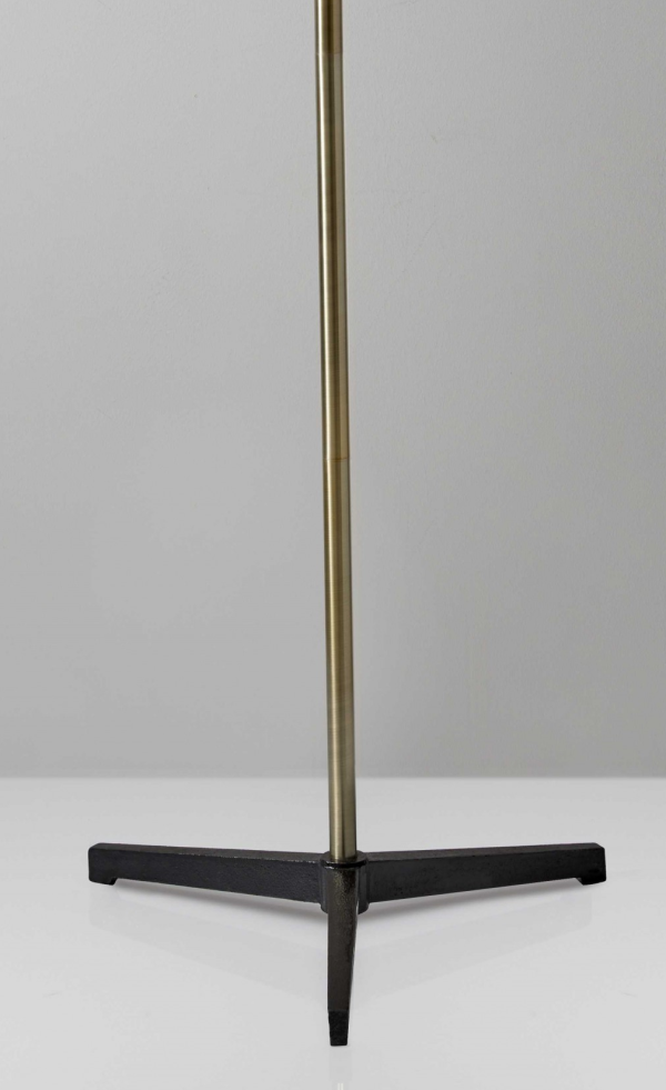 Three Arm Adjustable Floor Lamp in Brass Metal with Grey Black and White Shades - Image 4