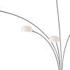 Brushed Steel Adjustable Arc Floor Lamp with Five Lights and White Milk Glass Shades