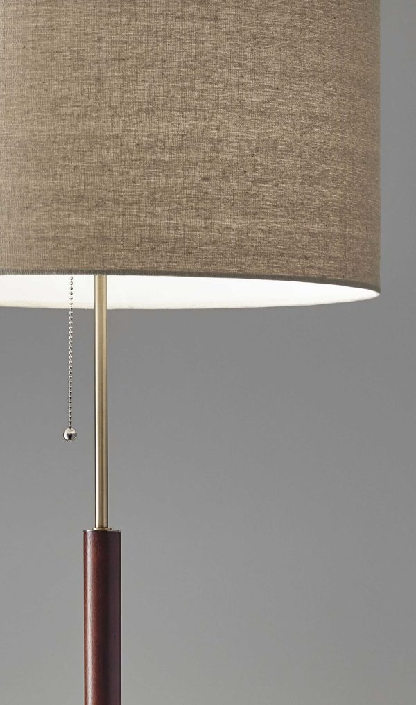 66" Traditional Shaped Floor Lamp With Brown Drum Shade - Image 2