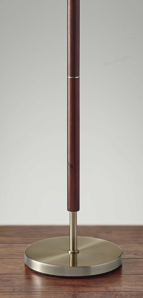 66" Traditional Shaped Floor Lamp With Brown Drum Shade - Image 3