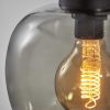Smoked Glass Globe Shade with Vintage Edison Bulb and Matte Black Metal Wall Lamp - Image 5