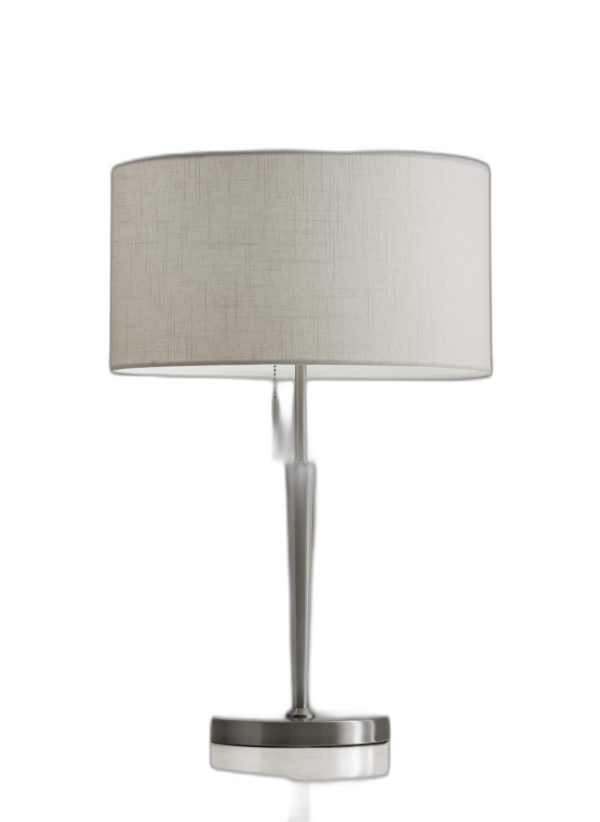 Contemporary Brushed Steel Metal Table Lamp - Image 3