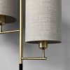 70" Brass Two Light Novelty Floor Lamp With White Drum Shade - Image 2