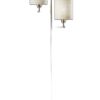 70" Brass Two Light Novelty Floor Lamp With White Drum Shade - Image 3