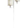 70" Brass Two Light Novelty Floor Lamp With White Drum Shade - Image 4