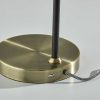 29" Gold Metal Standard Table Lamp With White Shade - Image 4