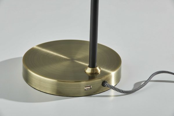 29" Gold Metal Standard Table Lamp With White Shade - Image 4