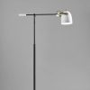 65" Gold Task Floor Lamp With White Bowl Shade - Image 2