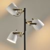 Three Light Floor Lamp with Adjustable White Metal Shades - Image 3
