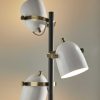 Three Light Floor Lamp with Adjustable White Metal Shades - Image 4
