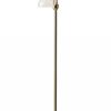 69" Gold Three Light Tree Floor Lamp With Clear Bowl Shade