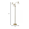 69" Gold Three Light Tree Floor Lamp With Clear Bowl Shade - Image 4