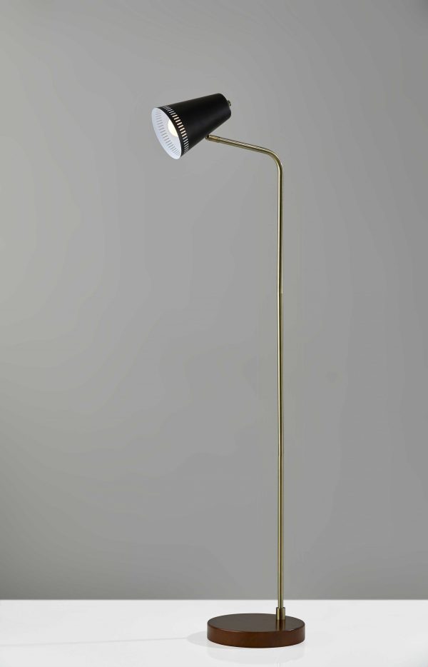 55" Task Floor Lamp With Black Cone Shade