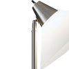 Elemental Brushed Steel Metal Torchiere with White Cone Shade - Image 4