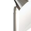 Elemental Brushed Steel Metal Torchiere with White Cone Shade - Image 5