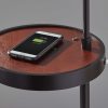 64" Black Tray Table Floor Lamp With Beige Drum Shade - Image 2