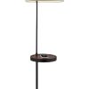 64" Black Tray Table Floor Lamp With Beige Drum Shade - Image 3