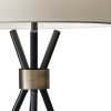Black Metal Tripod Leg with Antique Brass Accent Table Lamp - Image 5