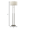 Dual Pole Floor Lamp in Brushed Steel Metal - Image 5