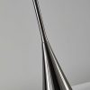 Black Nickel Finish Metal Tall White Shade Table Lamp - Image 2