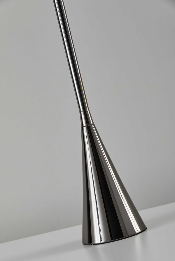 Black Nickel Finish Metal Tall White Shade Table Lamp - Image 2