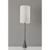 Black Nickel Finish Metal Tall White Shade Table Lamp - Image 3