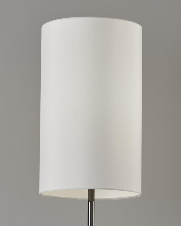 Black Nickel Finish Metal Tall White Shade Table Lamp - Image 4