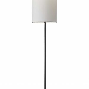 Dramatic Floor Lamp Bell Shaped Base in Black Nickel Finish Metal