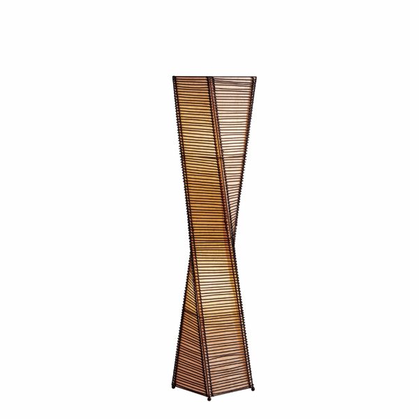 50" Black Two Light Novelty Floor Lamp With Beige Novelty Shade - Image 3
