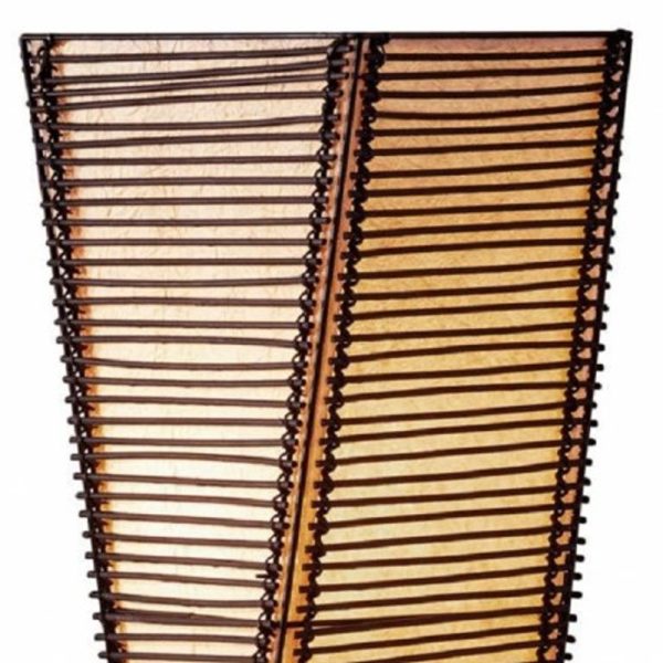 50" Black Two Light Novelty Floor Lamp With Beige Novelty Shade - Image 4