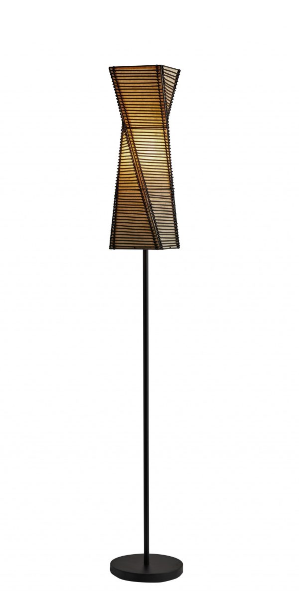 68" Black Novelty Floor Lamp With White Novelty Shade - Image 3