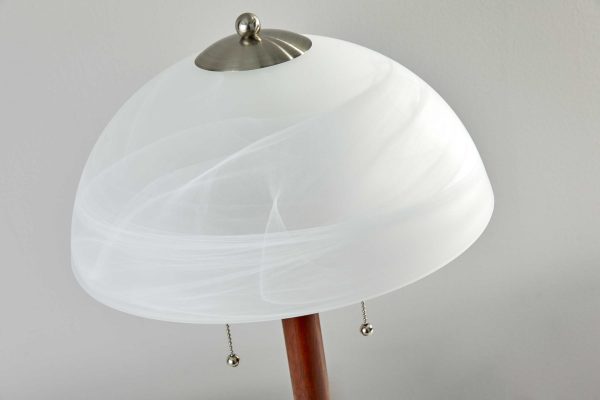 23" Silver Metal Standard Table Lamp With White Shade - Image 2