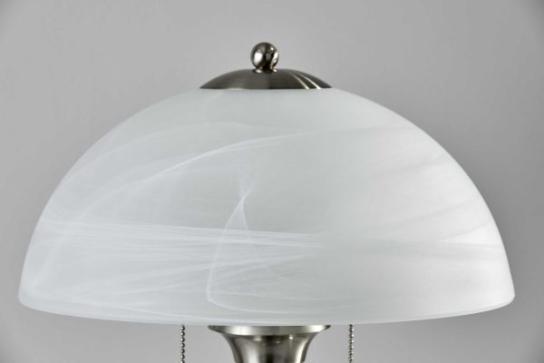 23" Silver Metal Standard Table Lamp With White Shade - Image 3