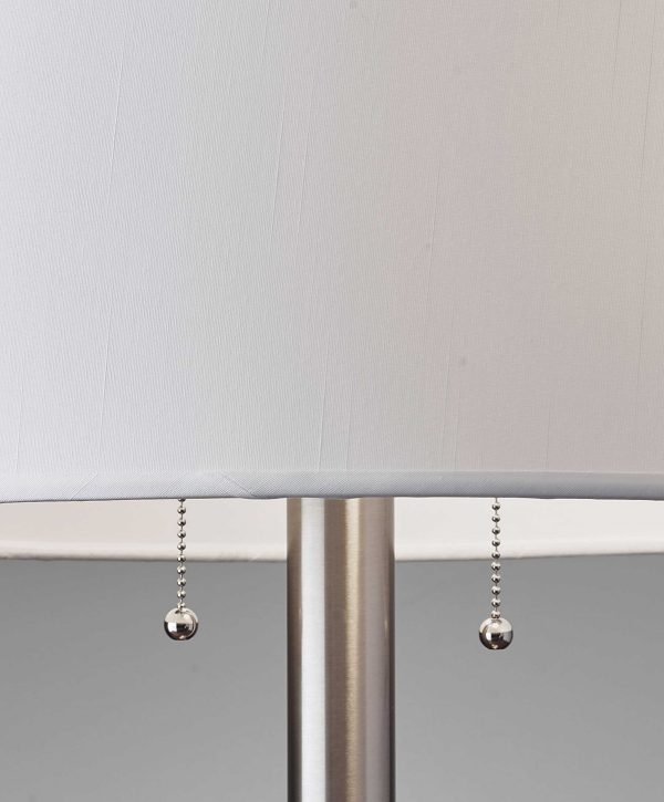 Classic Brushed Steel Metal Table Lamp - Image 2
