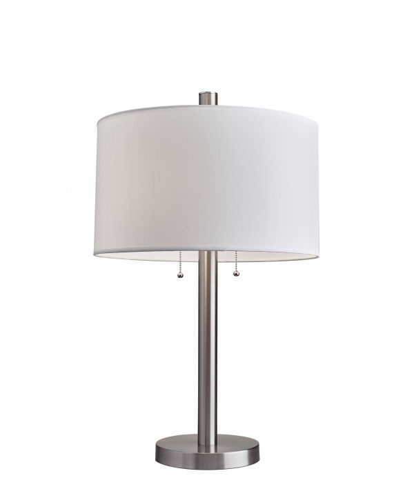Classic Brushed Steel Metal Table Lamp - Image 4