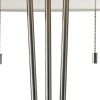 Stylish Triple Pole Brushed Steel Metal Table Lamp - Image 4