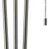 Stylish Triple Pole Brushed Steel Metal Table Lamp - Image 5