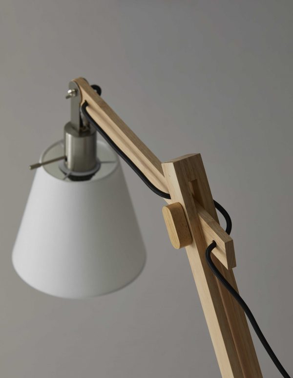Rustic Hinged Natural Wood Table Lamp - Image 2