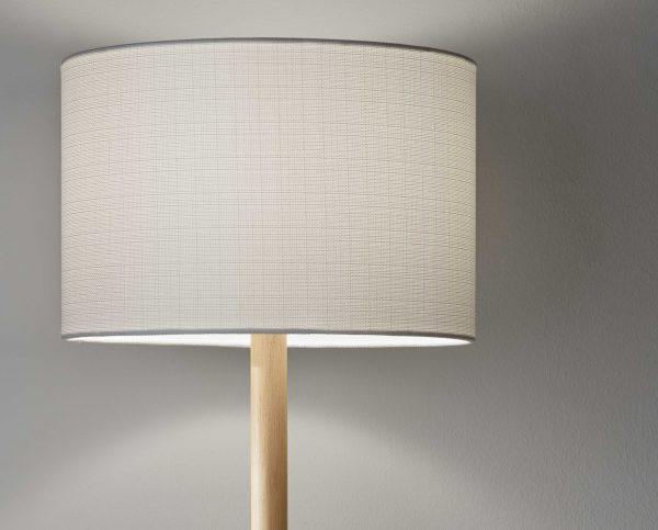 59" Solid Wood Traditional Shaped Floor Lamp With White Drum Shade - Image 2