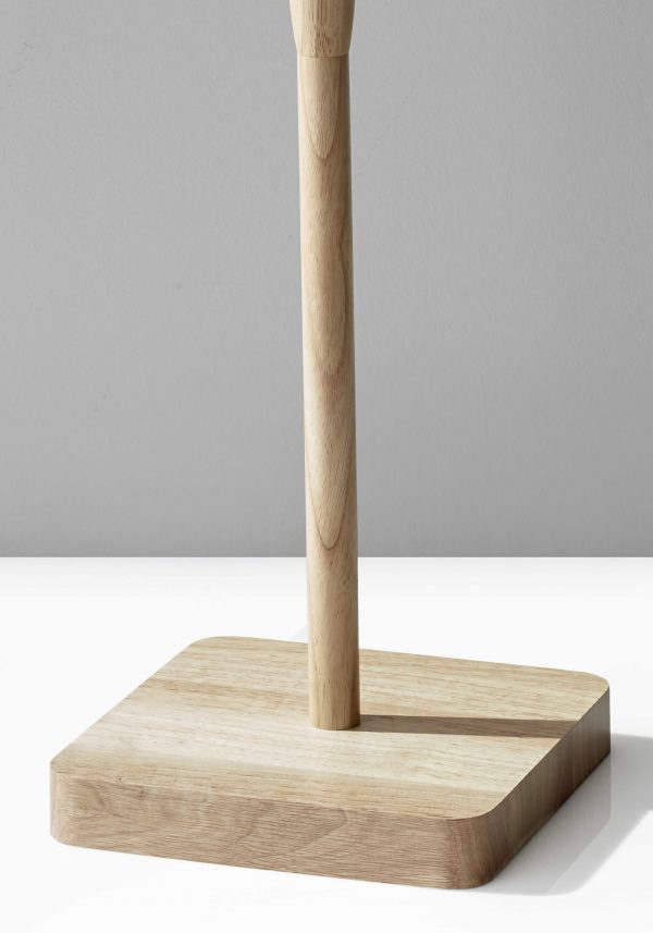 59" Solid Wood Traditional Shaped Floor Lamp With White Drum Shade - Image 3