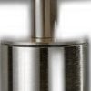 Brushed Steel Metal Stout Pole with Tall Silk Shade Table Lamp - Image 4
