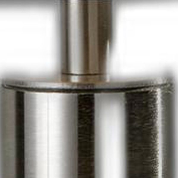 Brushed Steel Metal Stout Pole with Tall Silk Shade Table Lamp - Image 4