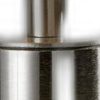 Brushed Steel Metal Stout Pole with Tall Silk Shade Table Lamp - Image 5