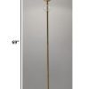 69" Brass Traditional Shaped Floor Lamp With White Drum Shade - Image 2
