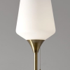 Brass Metal Floor Lamp with White Opal Wine Glass Shade - Image 3