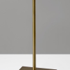 Brass Metal Floor Lamp with White Opal Wine Glass Shade - Image 4