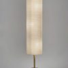 59" Brass and Wood Textured Cylinder Beige Floor Lamp - Image 3