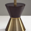 59" Brass and Wood Textured Cylinder Beige Floor Lamp - Image 5